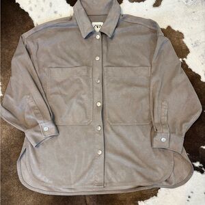 zara faux suede jacket/top